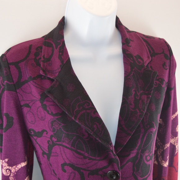 Chico's Purple Paisley Print Blazer - Picture 4 of 8